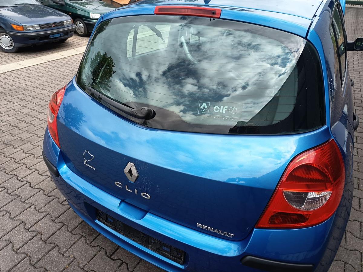 Renault Clio III orig Heckklappe mit Scheibe Kofferraum TEI45 Blau met Bj 2006