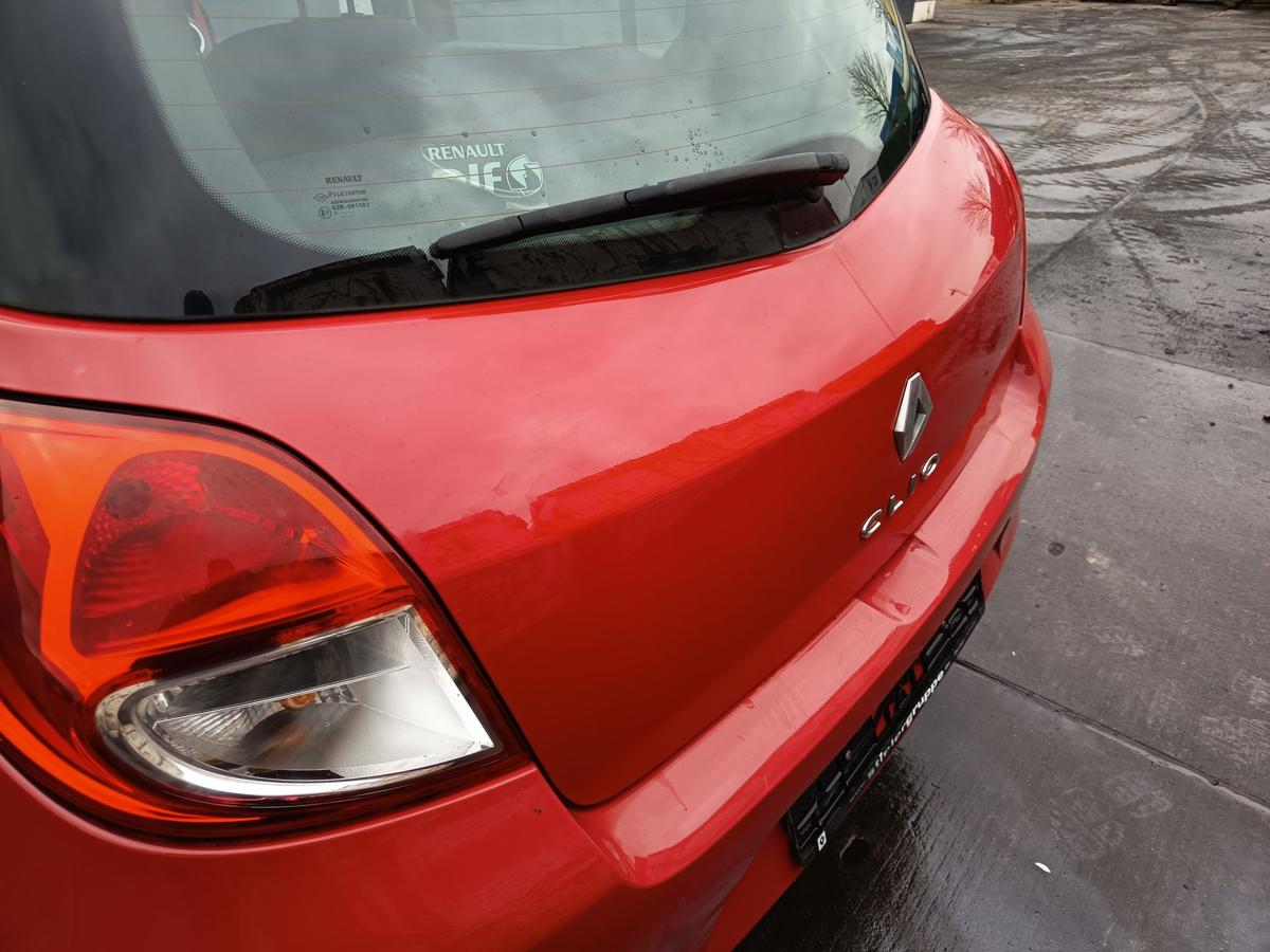 Renault Clio III original Heckklappe mit Scheibe 727 Spanischrot Bj 2012