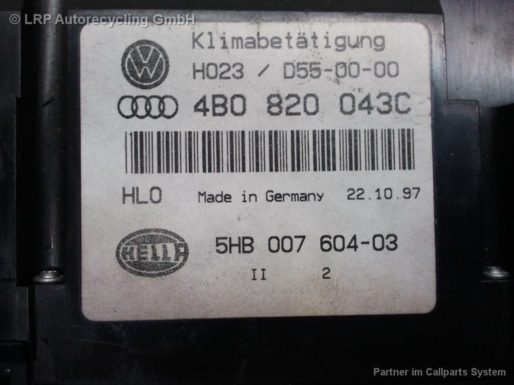 Audi A6 4B BJ1997 Heizungsregulierung 4B0820043C HELLA 5HB00760403