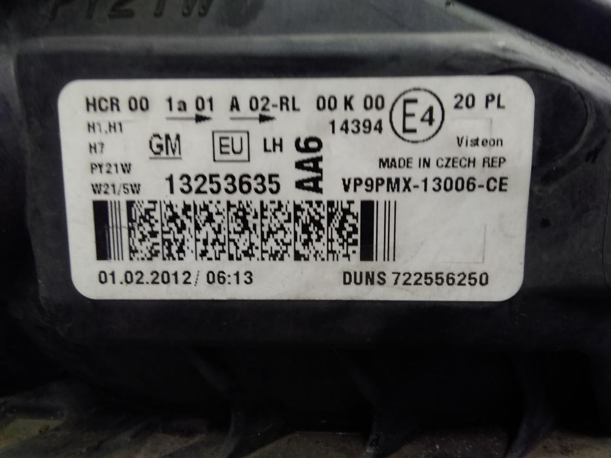 Opel Meriva B original Scheinwerfer links 13253635 GM Halogen mit LWR AFL BJ2012