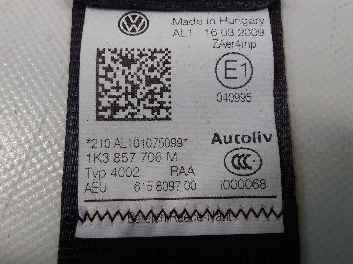 VW Golf 6 1K original Sicherheitsgurt vorn rechts 1K3857706MRAA 3t&uuml;rig BJ2009