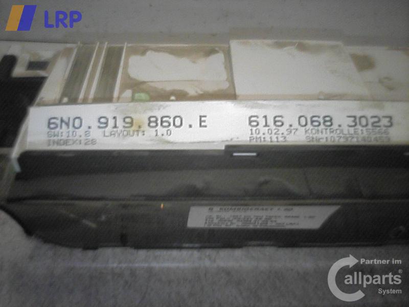 VW Polo 6N1 Tacho Kombiinstrument 6N0919860E 6160683023 MOTORMETER BJ1997