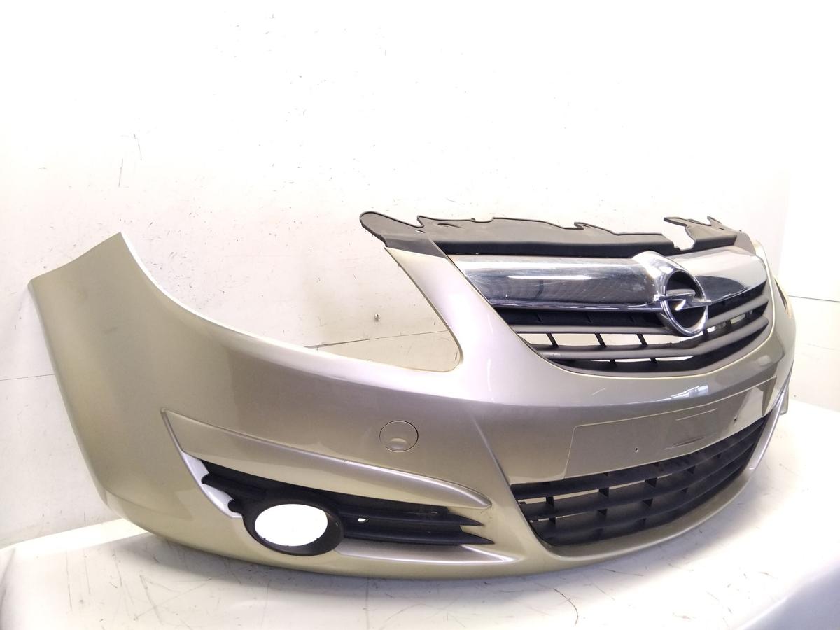 Opel Corsa D orig Sto&szlig;f&auml;nger Sto&szlig;stange vorn Z40M Champagnersilber BJ2007 m Grill