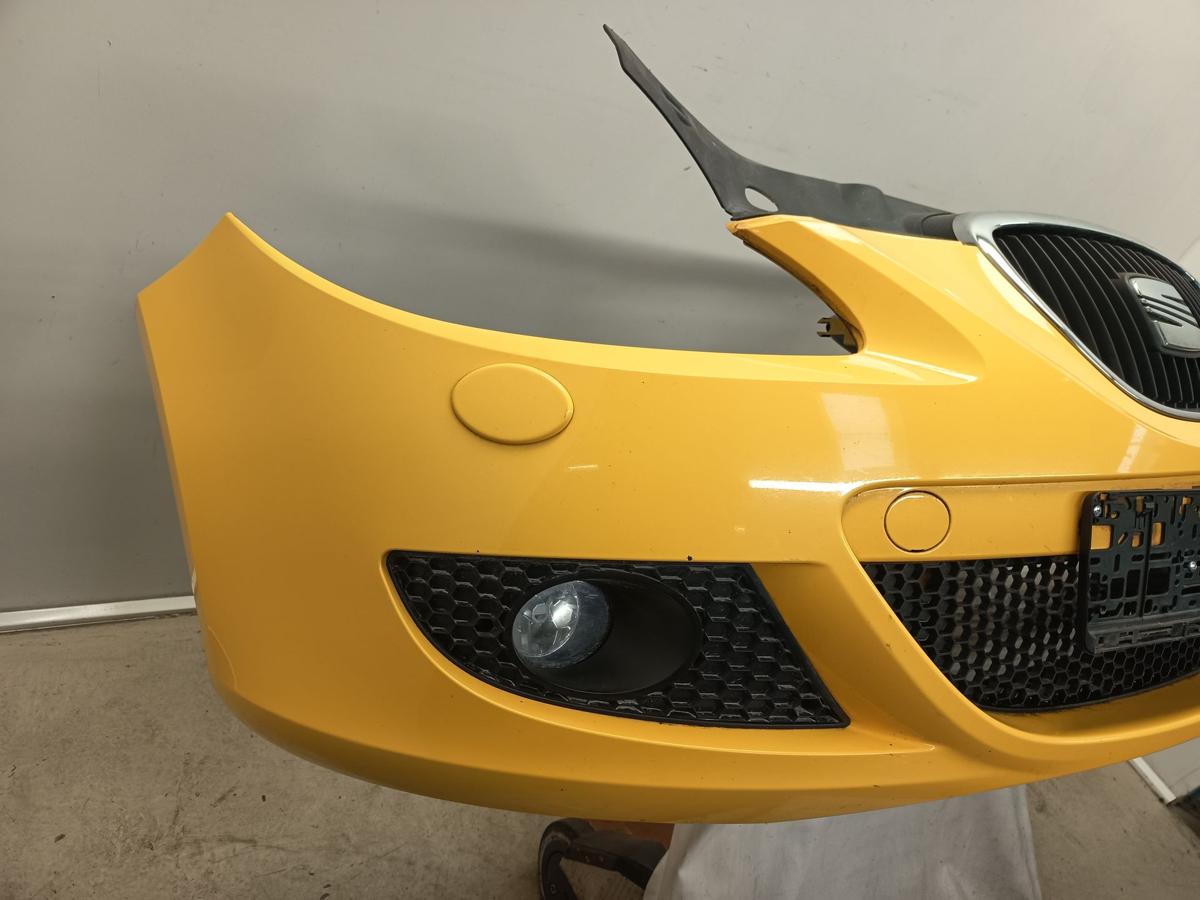 Seat Leon 1P Bj 2006 original Stoßfänger vorn mit SRA LS1A Gelb