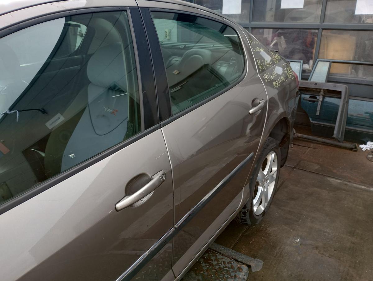 Peugeot 407 Limo orig Rohtür hinten links Fond KDA Erlengrau met Bj 2006