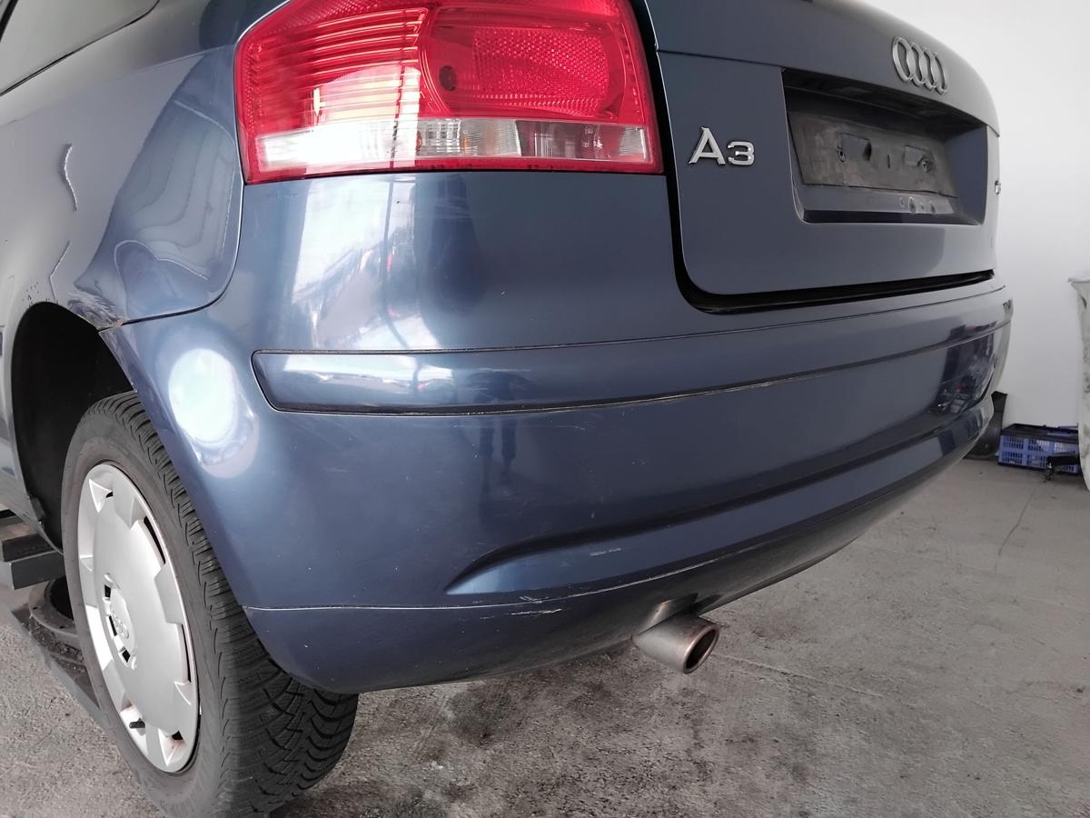 Audi A3 8P 3-t&uuml;rig orig Sto&szlig;stange Stossf&auml;nger hinten BJ2006 LZ5C Mauritiusblau