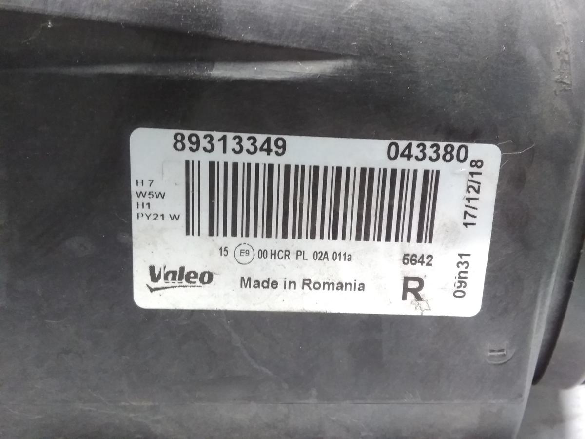 Opel Corsa D Scheinwerfer rechts Valeo schwarz mit LWR Bj.2007