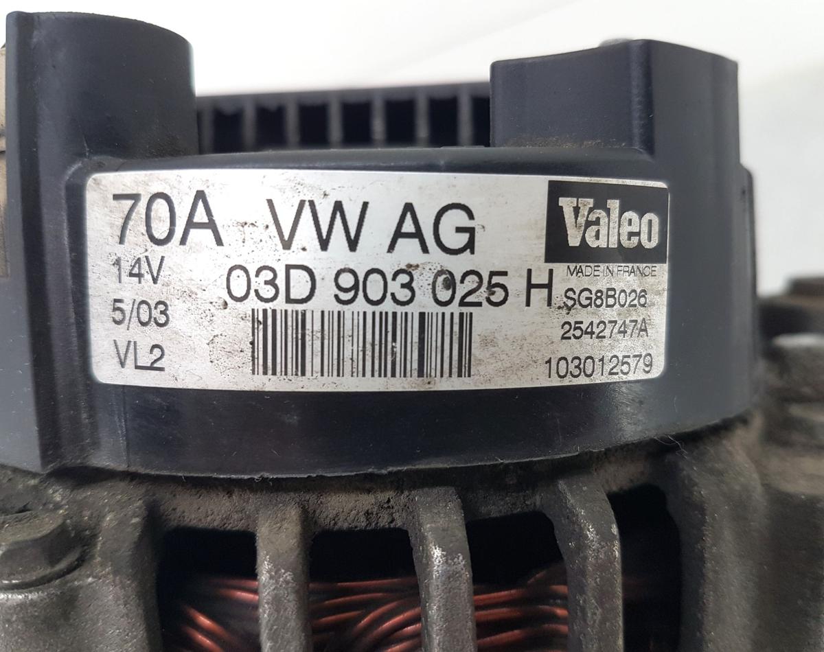 VW Polo 9N Lichtmaschine Generator 70A 03D903025H 2542747A Bj03 1,2 40kw AWY