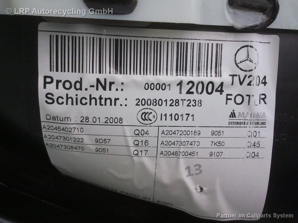 Mercedes C Klasse W204 Türverkleidung hinten rechts 2047308470 Leder grau BJ2008