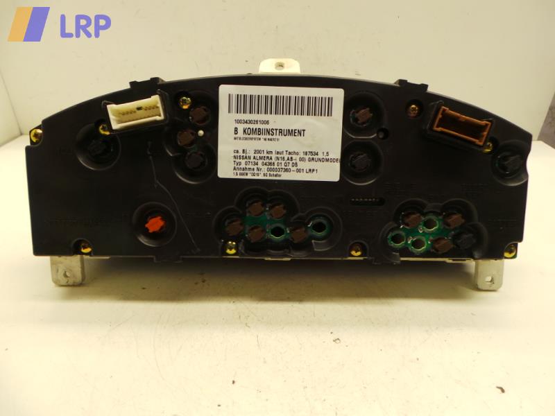 Nissan Almera N16 BJ2001 Tacho Kombiinstrument 5G Schalter ohne Welle DZM