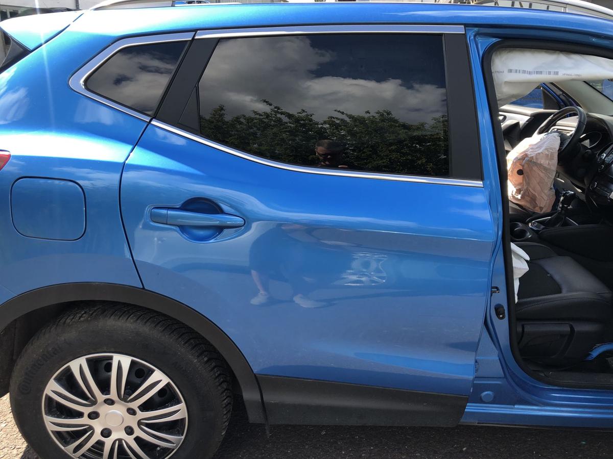 Tür hinten rechts Fondtür Autotür Nissan Qashqai J11 RCA Caspian Blue Pearl Roh