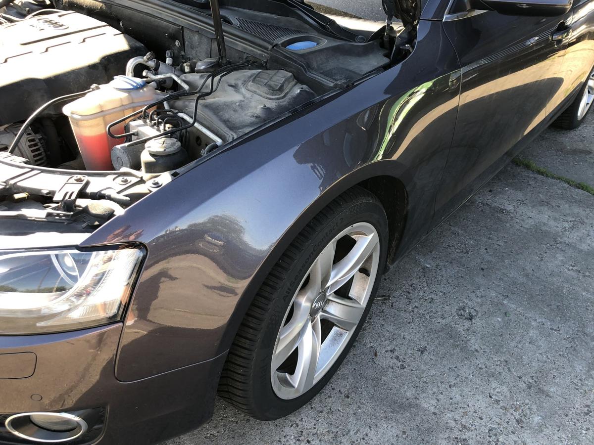 Audi A5 8T Sportback Kotfl&uuml;gel vorn links Fahrerseite Alu LZ4X Amethystgrau Met