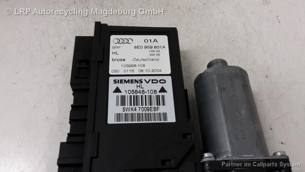 Audi A4 8EC B7 Bj.07 Fensterhebermotor hinten links 8E0959801A