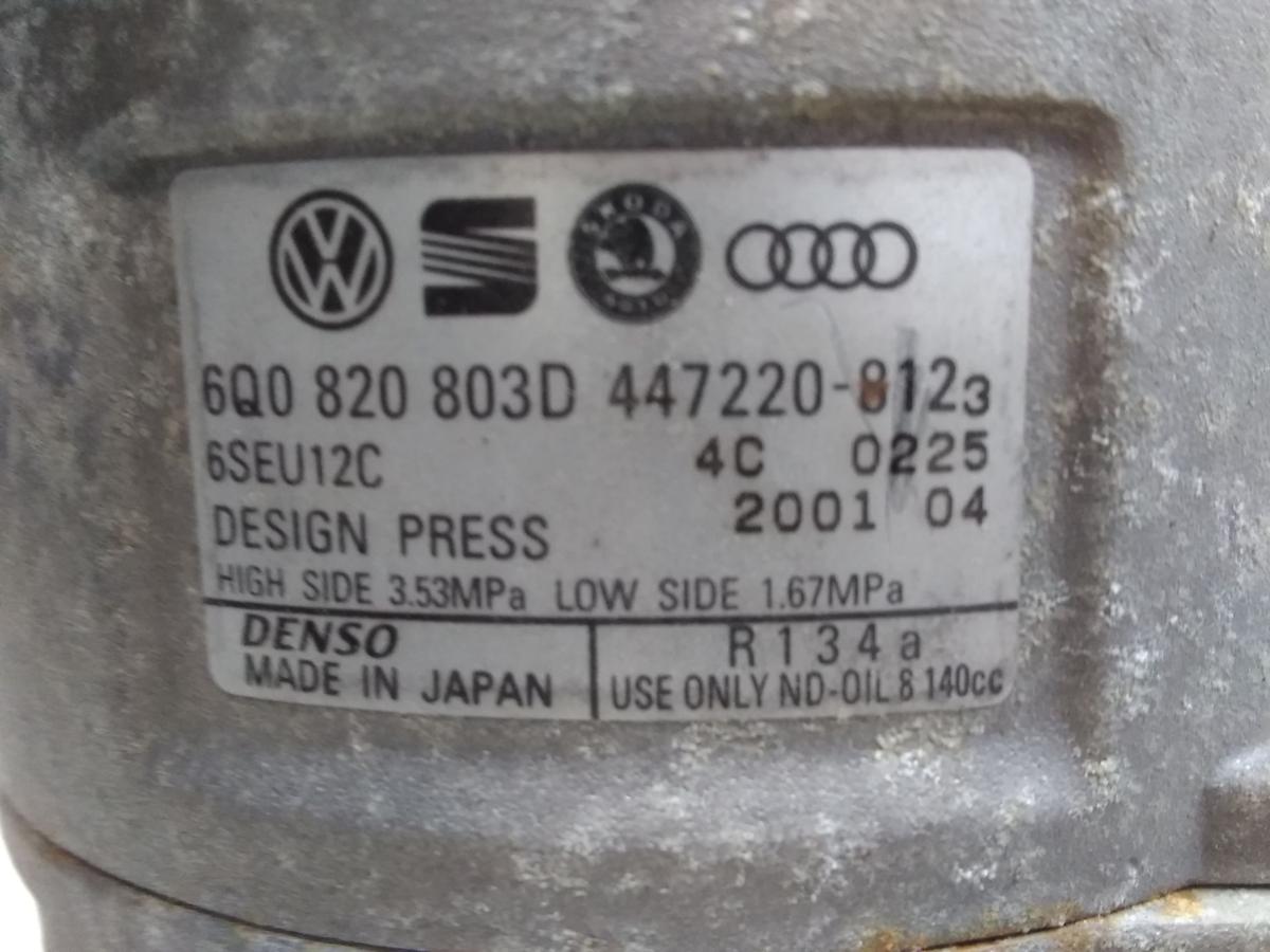 VW Polo 9N1 original Klimakompressor 6Q0820803D Denso 1.4 55kw BJ2001