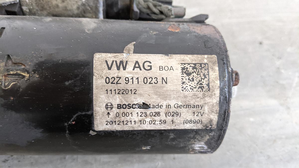 VW Polo 6R Anlasser Starter TDI 02Z911023N BOSCH 0001123028