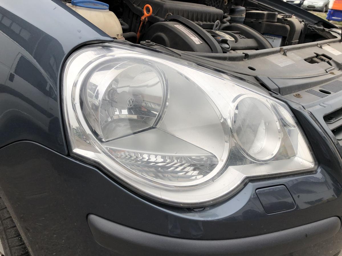 VW Polo 9N3 Scheinwerfer rechts Frontscheinwerfer Lampe Halogen Hella Tr&uuml;bung