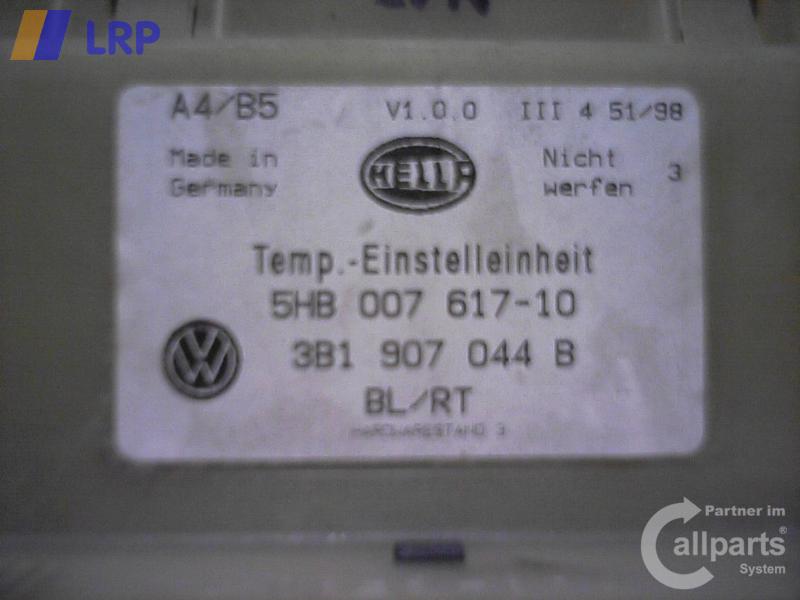 VW Golf 4 Bj.1999 original Klimabedienteil Heizungsregulierung 3B1907044B Klimaautomatik