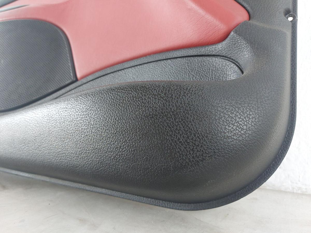 Peugeot 206 CC T&uuml;rverkleidung T&uuml;rpappe vorn links Leder rot schwarz