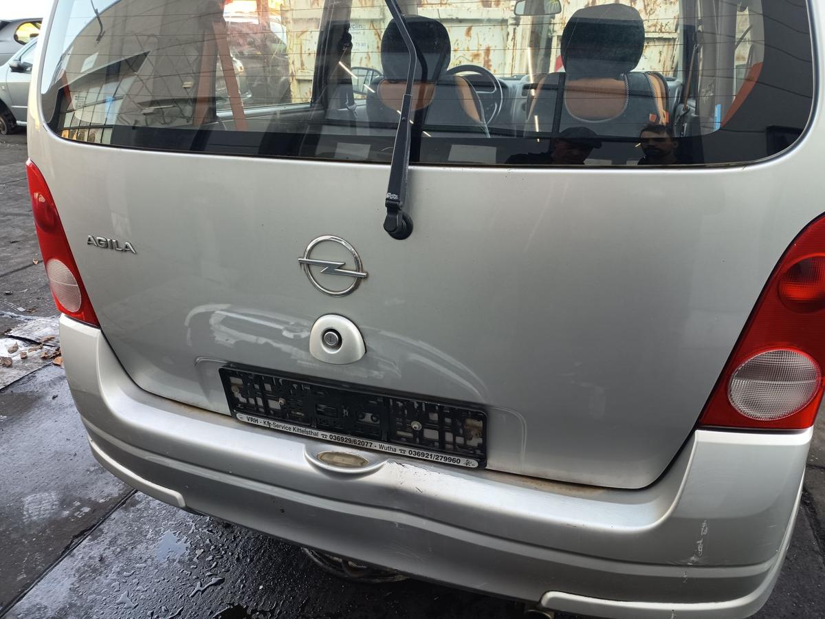 Opel Agila A orig Heckklappe mit Scheibe Kofferraum Z157 Silber Bj 2002